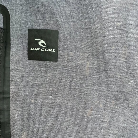 Rip Curl Mens Anti Series Fleece Lined Zip Hoodie Sz Medium Gray Warm Winter - Picture 2 of 5